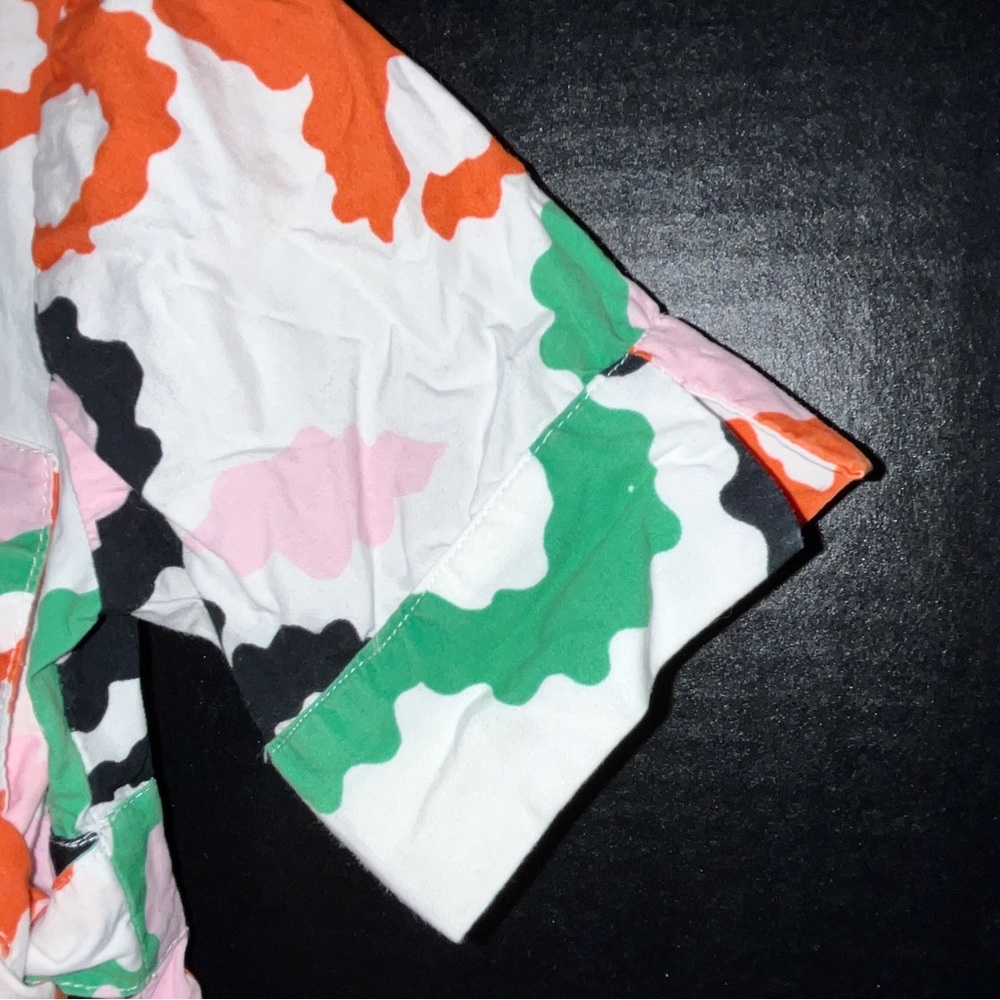 DVF+Baby Gap collab wrap dress, 100% cotton, white with green/black/orange/pink - Picture 4 of 10